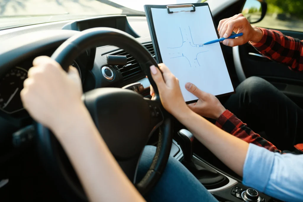 woman and man with checklist driving school 2024 12 03 16 42 17 utc