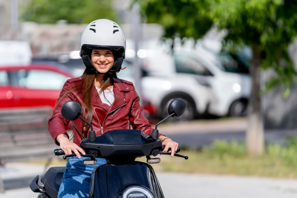 woman on her motorcycle with safety helmet 2025 01 09 21 57 20 utc